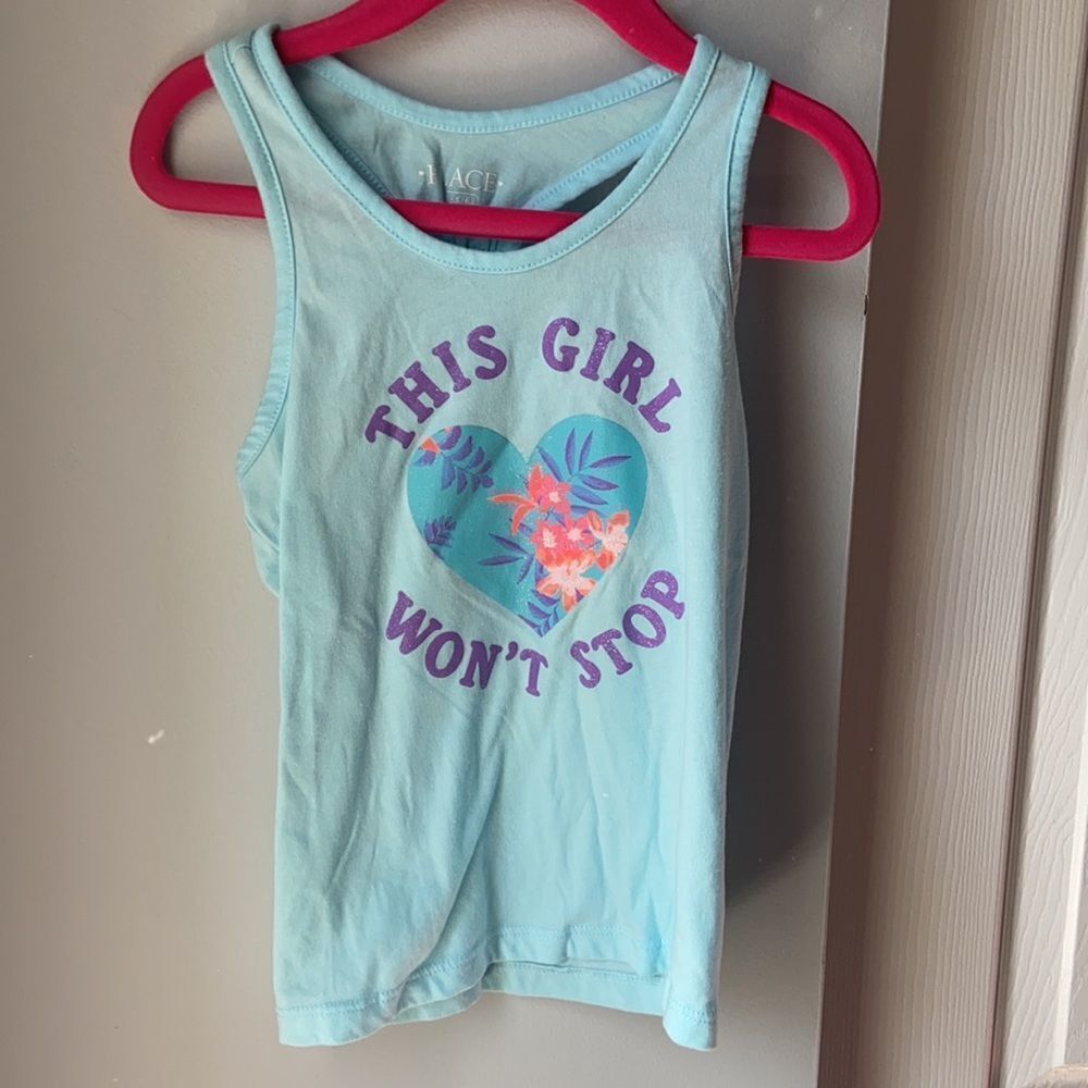 🍭6/$30 Children’s Place Sparkle Heart Graphic Inspirational Tank - S 5/6
